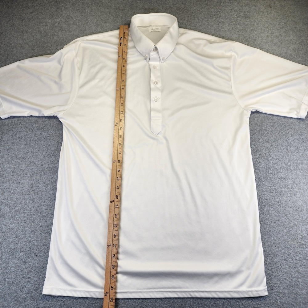 Collars & Co Polo Shirt Men's 2XL XXL Solid White Short Sleeve Performance - Picture 6 of 6